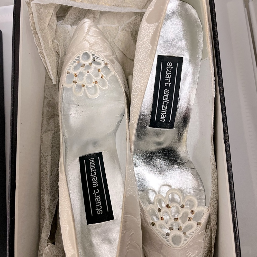Stuart Weitzman ivory wedding shoes sz 8aa
